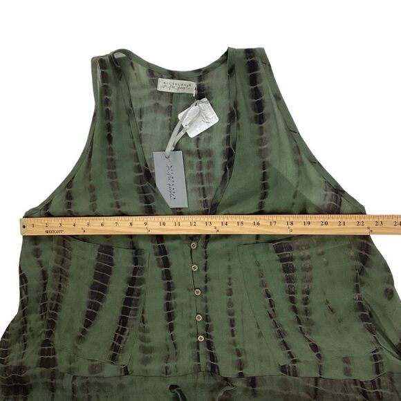 NICHOLAS K x FREE PEOPLE Size XL NWT Dahlia Tie Dye Jumpsuit Sage Green Black - Picture 11 of 16